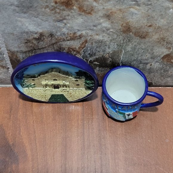 VTG SNCO Miniature Decorative The Alamo Plate & Mug Set 1999 - Picture 15 of 15